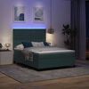 vidaXL LED Boxspringbett mit Matratze Dunkelgr&uuml;n 140 x 190 cm Stoff