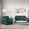 vidaXL Sofa 2 pcs Dunkelgr&uuml;n