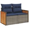vidaXL 6-teiliges Gartensofa-Set mit Kissen, grau, Polyrattan