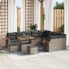 vidaXL Gartensofa-set mit Kissen 13 pcs Grau Poly-Rattan