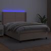 vidaXL Boxspringbett mit Matratze & LED Cappuccino-Braun 140x200cm