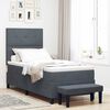 vidaXL Boxspringbett mit Matratze Dunkelgrau 100 x 200 cm Samt