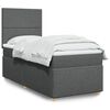vidaXL Boxspringbett mit Matratze Dunkelgrau 100x200 cm Stoff