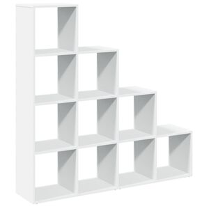 vidaXL Raumteiler-B&uuml;cherregal 4 Stufen Wei&szlig; 131,5x29x131,5 cm