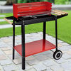 HI Holzkohle-Grillwagen 88x44x83 cm Rot