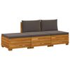 vidaXL Outdoor-Sofagarnitur mit Kissen 3 St&uuml;ck Braun Massivholz Akazie