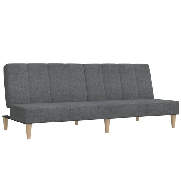 vidaXL Schlafsofa 2-Sitzer mit Hocker Hellgrau Stoff