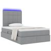 vidaXL Bett mit Stauraum und LED Hellgrau 120 x 190 cm Polyester