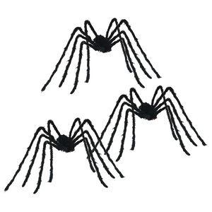 vidaXL Halloween Spinnen Dekoration 3 stk. Schwarz 200 cm