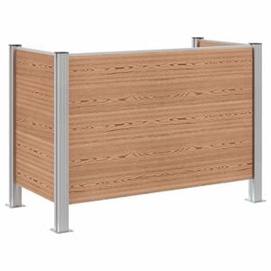 vidaXL M&uuml;lltonnenzaun Braun 161 x 85 x 115 cm Aluminium und WPC