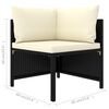 vidaXL 12-tlg. Garten-Lounge-Set mit Kissen Poly Rattan Schwarz