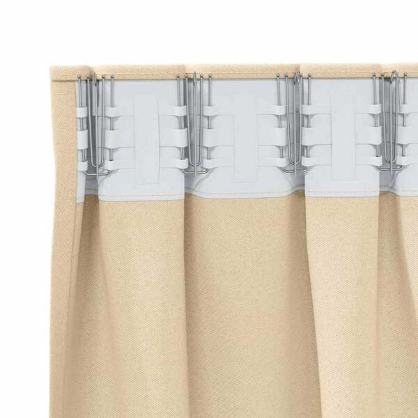 vidaXL Verdunkelungs-Vorh&auml;nge mit Ringen 2 pcs Creme 225 x 140 cm