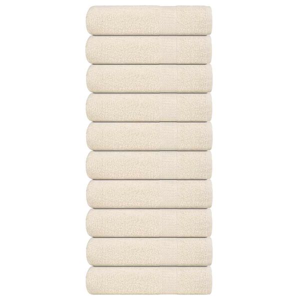 vidaXL Duscht&uuml;cher FROGN 10 Stk. Creme 70x140 cm 360 g/m&sup2;