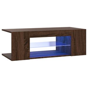 vidaXL TV-Schrank mit LED-Leuchten Braun Eichen-Optik 90x39x30 cm