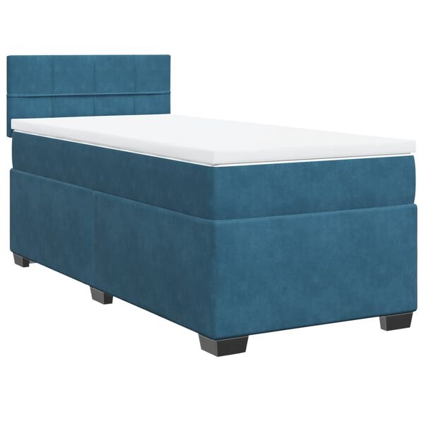 vidaXL Boxspringbett mit Matratze Blau 80x200 cm Samt