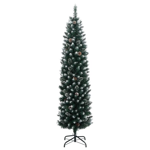 vidaXL K&uuml;nstlicher Weihnachtsbaum Schlank 300 LEDs 240 cm