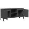 vidaXL TV-Schrank mit Metallbeinen Grau 103,5x35x50 cm