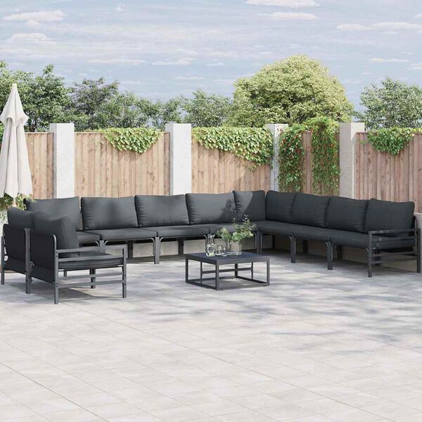 vidaXL Garten-Sofa-Set 11 pcs Anthrazit Stahl
