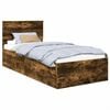 vidaXL Bettrahmen Ger&auml;ucherte Eiche 90 x 200 cm Holzwerkstoff