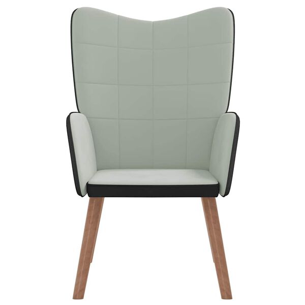 vidaXL Relaxsessel Hellgrau Samt und PVC