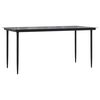 vidaXL Garten-Esstisch Schwarz 160x80x74 cm Stahl und Hartglas