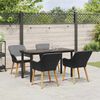 vidaXL Garten Essgruppe mit Kissen 5 pcs Schwarz Poly-Rattan