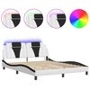 vidaXL Bettgestell Viana mit LED ohne Matratze Wei&szlig;&Schwarz 160x200cm