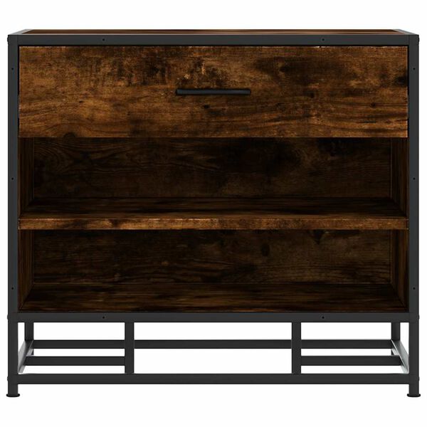 vidaXL Schuhbank Räuchereiche 60x40x53,5 cm Holzwerkstoff und Metall