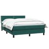 vidaXL Boxspringbett mit Matratze Dunkelgr&uuml;n 140x210 cm Samt