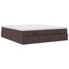 vidaXL Ottoman-Bett mit Matratzen Dunkelbraun 180x200 cm Stoff