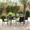 vidaXL Garten Essgruppe 5 pcs Schwarz und Grau PE-Rattan