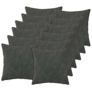 vidaXL Kissen 12 stk. HEERLEN Anthrazit 40 x 40 cm Mikrofaser Fleece