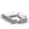 vidaXL 12-tlg. Garten-Lounge-Set mit Kissen Grau Poly Rattan