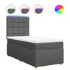 vidaXL Boxspringbett mit Matratze Dunkelgrau 90x200 cm Stoff