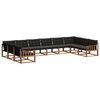 vidaXL Outdoor-Sofagarnitur mit Kissen 10 pcs Nat&uuml;rlich und Schwarz