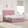 vidaXL Ottoman-Bett mit Matratzen & LEDs Rosa 140x200 cm Samt