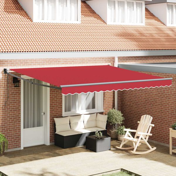 vidaXL Einziehbare Markise Rot 400 × 300 cm Polyester und Metall