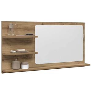 vidaXL Badspiegel mit Ablagen Artisan-Eiche 90x11x45 cm Holzwerkstoff