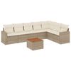 vidaXL 8-tlg. Garten-Sofagarnitur mit Kissen Beige Poly Rattan