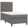 vidaXL Boxspringbett mit Matratze Grau 90x190 cm Kunstleder
