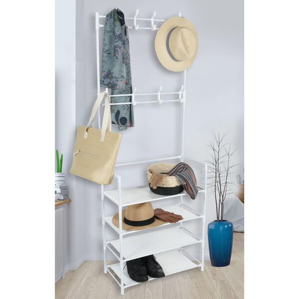 Storage solutions Kleiderst&auml;nder mit 4 Ablagen 60x26x155 cm Wei&szlig;