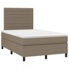 vidaXL Boxspringbett mit Matratze Taupe 120x200 cm Stoff