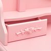 vidaXL Schminktisch-Set mit Hocker Rosa 75x69x140 cm Paulownia-Holz