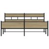 vidaXL Metallbett ohne Matratze Sonoma-Eiche 193x203 cm
