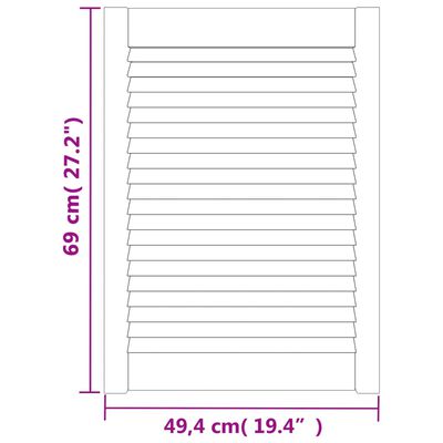 vidaXL Schranktüren Lamellen-Design 4 Stk. 69x49,4 cm Massivholz