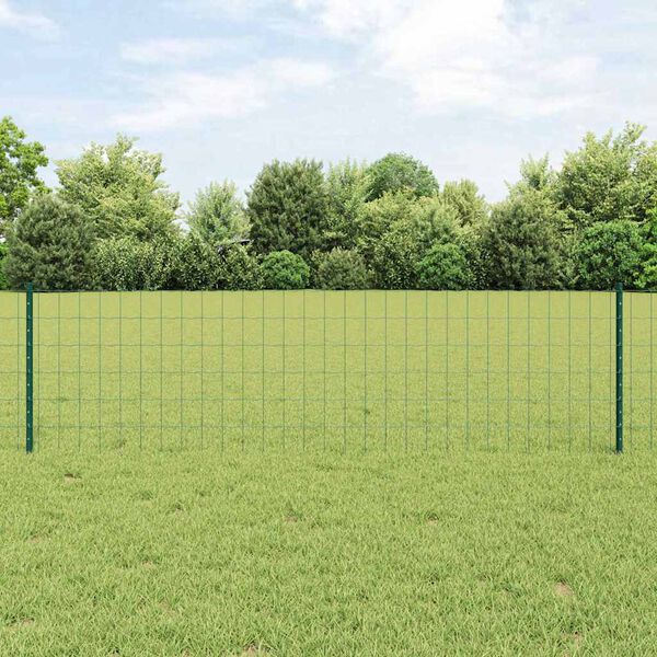 vidaXL Zaun und Pfosten Grün 0,6 x 25 m Stahl