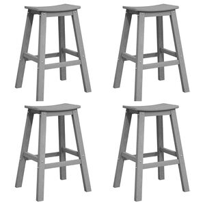 vidaXL Garten Bar Set 4 pcs Hellgrau HDPE