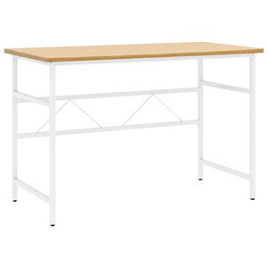 vidaXL Computertisch Wei&szlig; und Eiche Hell 105x55x72 cm MDF und Metall