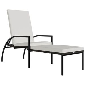 vidaXL Sonnenliege mit Fu&szlig;hocker PE-Rattan Braun