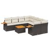 vidaXL 9-tlg. Garten-Sofagarnitur mit Kissen Schwarz Poly Rattan